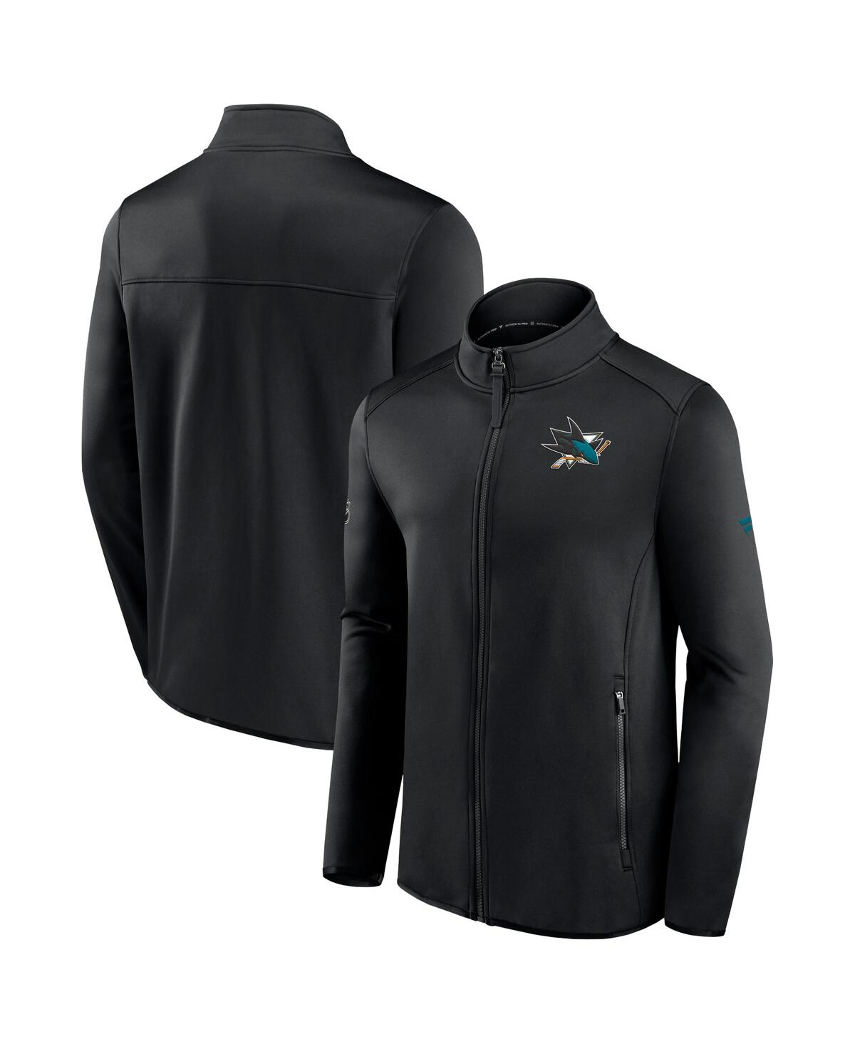 Fanatics Branded Black San Jose Sharks Authentic Pro Rink Fleece Full-zip Jacket In Black