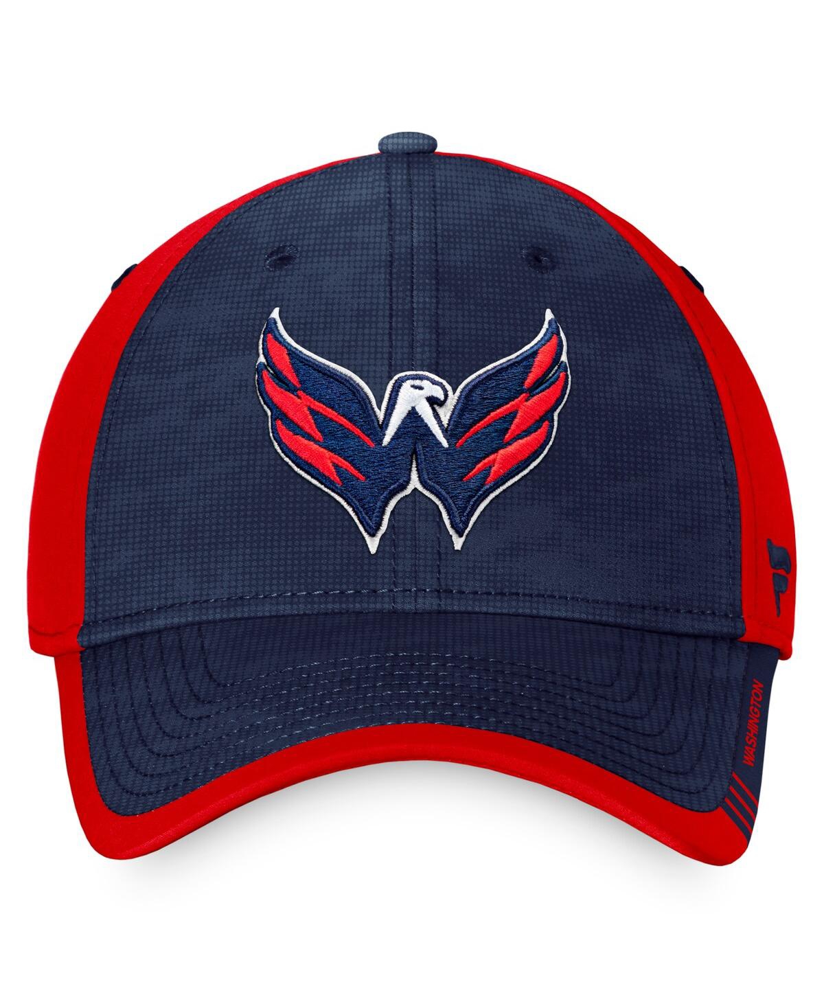 Shop Fanatics Men's  Navy, Red Washington Capitals Authentic Pro Rink Camo Flex Hat In Navy,red