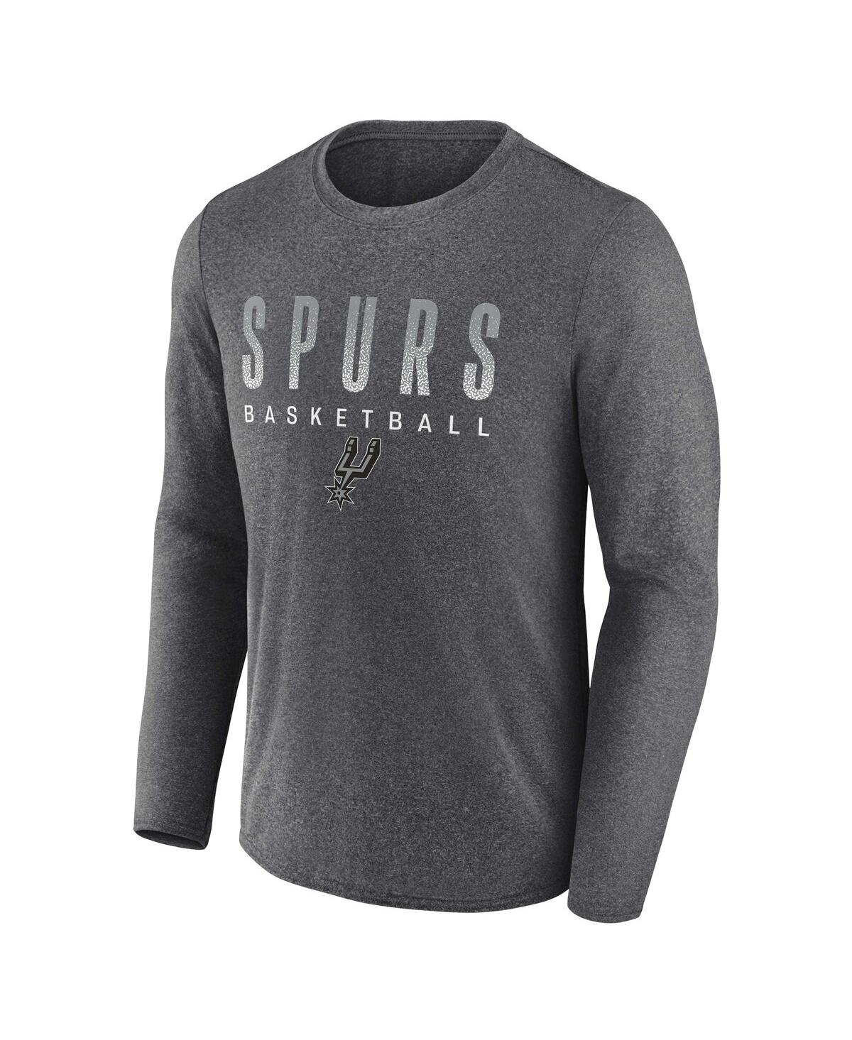 Men's FanaticsSan Antonio Spurs Where Legends Play Iconic Practice Long Sleeve T-shirt - Heathered Charcoal