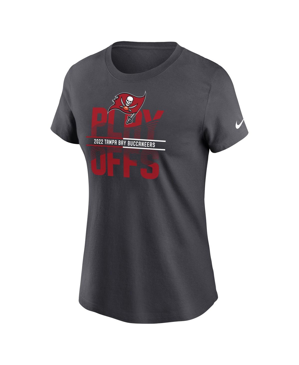 Nike Women's  Anthracite Tampa Bay Buccaneers 2022 Nfl Playoffs Iconic T-shirt In Anthracite