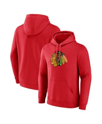 Men's Red Chicago Blackhawks Primary Logo Pullover Hoodie