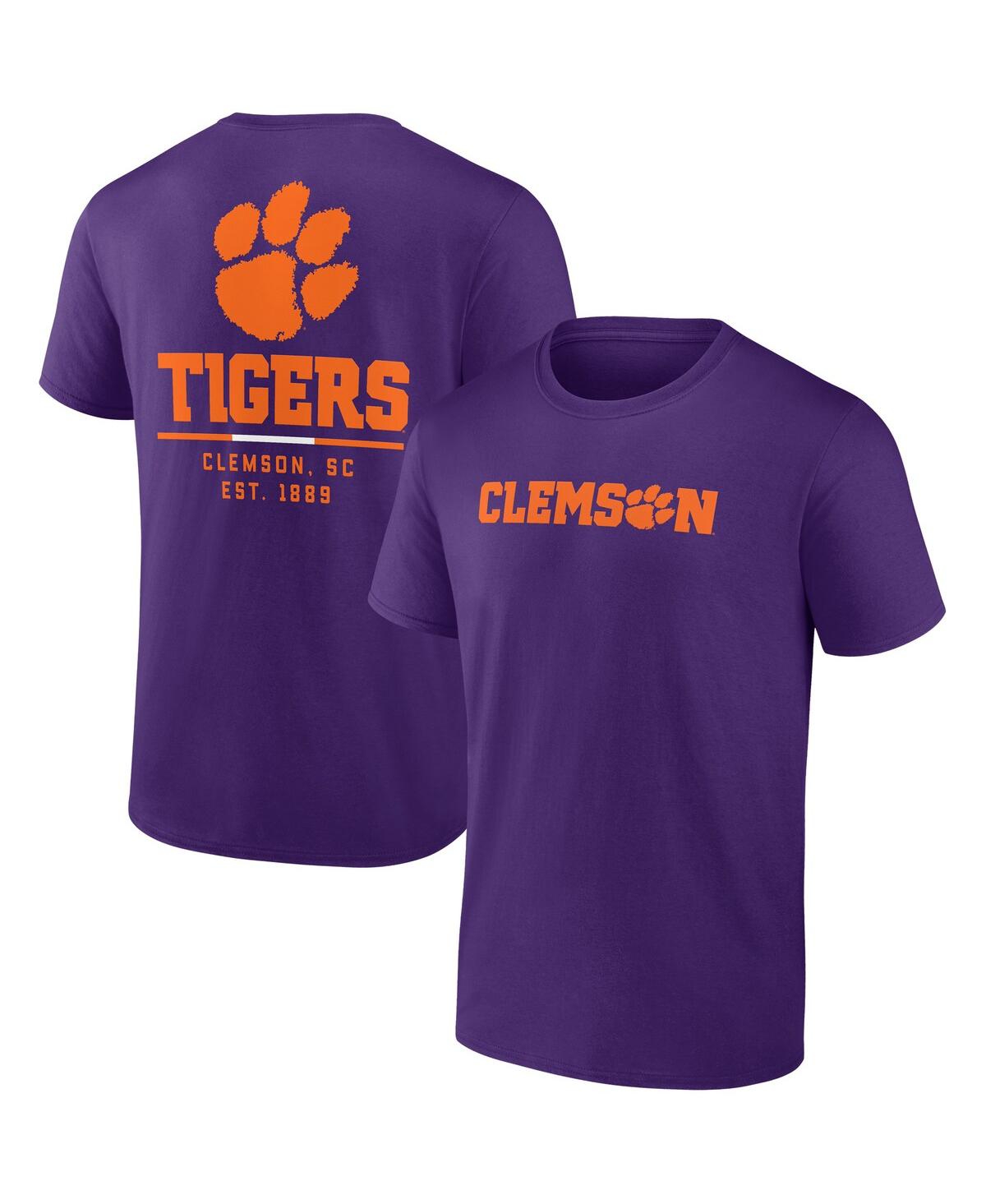 Fanatics Men's  Purple Clemson Tigers Game Day 2-hit T-shirt