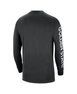 Men's Black Golden State Warriors Courtside Max 90 Vintage-Like Wash Statement Edition Long Sleeve T-shirt