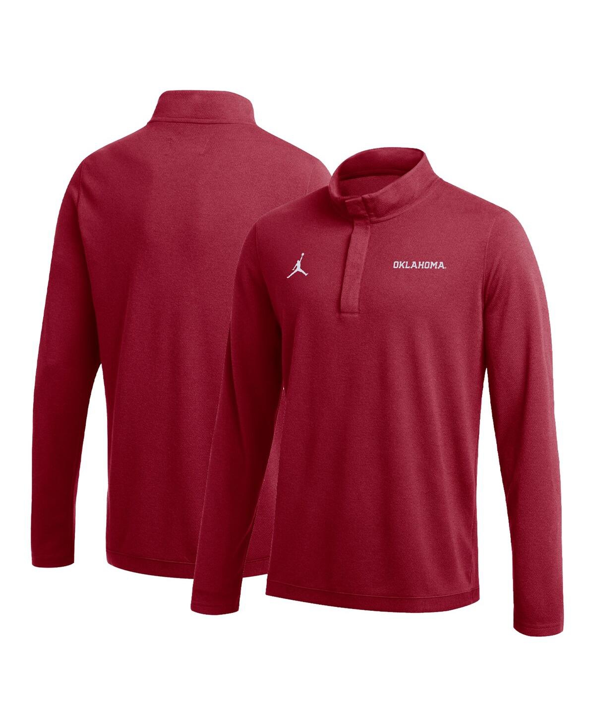 Jordan Men's  Crimson Oklahoma Sooners Team Half-zip Top In Crimson