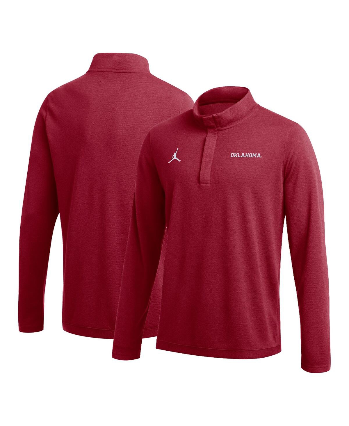 Shop Jordan Men's  Crimson Oklahoma Sooners Team Half-zip Top