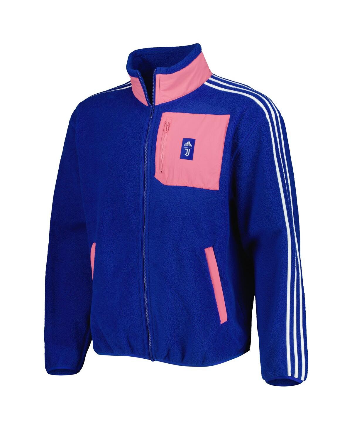 ADIDAS ORIGINALS MEN'S ADIDAS BLUE JUVENTUS LIFESTYLER FLEECE FULL-ZIP JACKET 