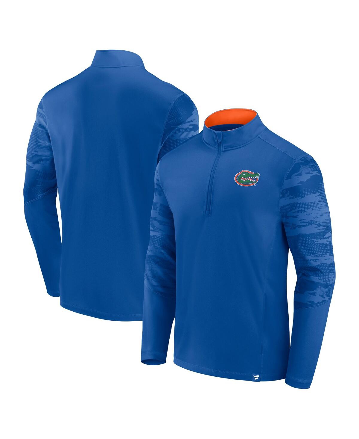 Fanatics Branded Royal Florida Gators Ringer Quarter-zip Top In Royal