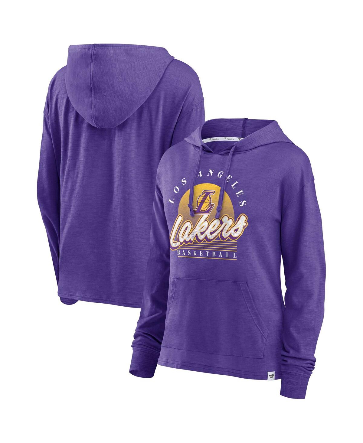Shop Fanatics Women's  Purple Los Angeles Lakers Full Steam Slub Hoodie T-shirt