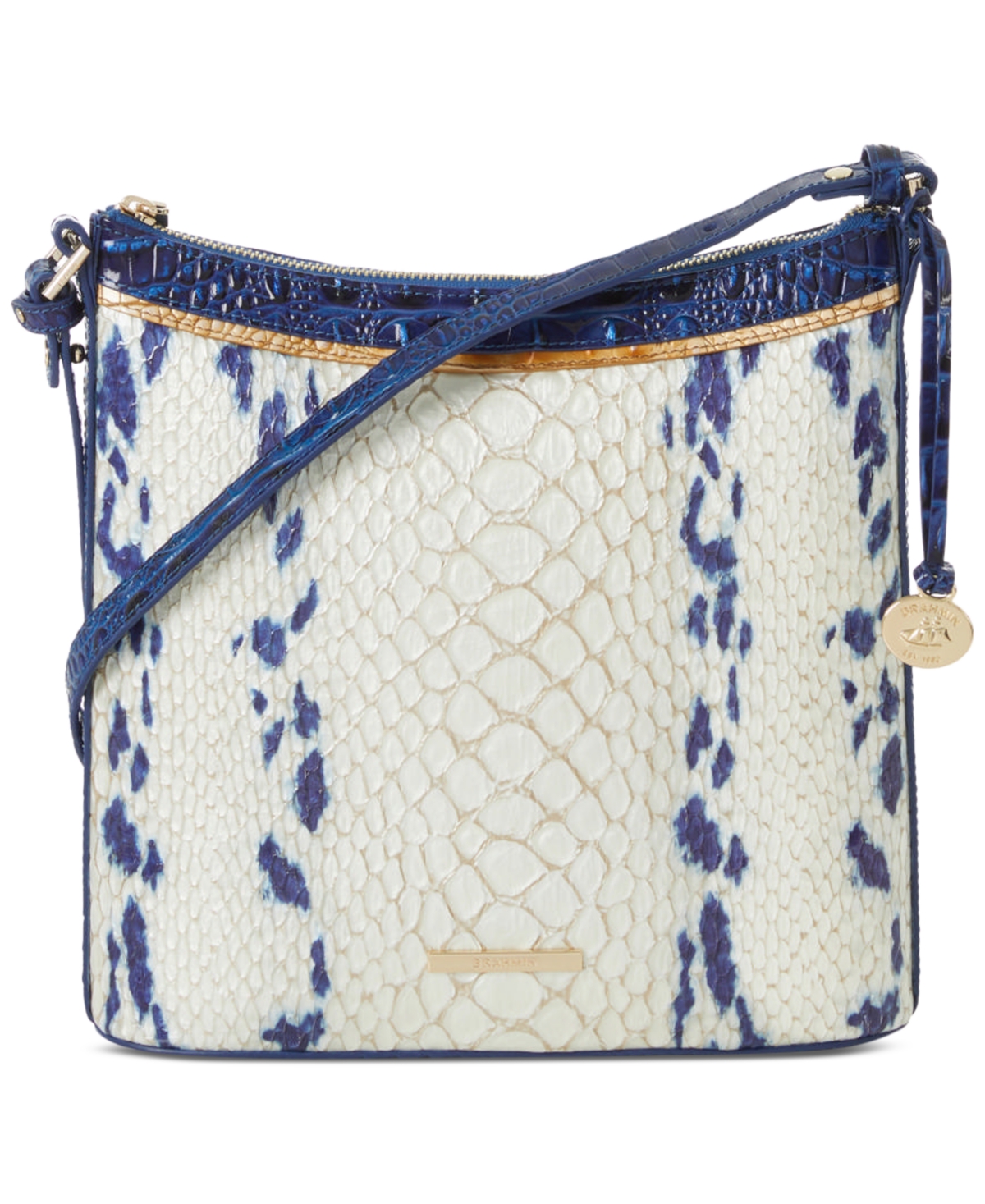 Margo Leather Crossbody, Mineral Blue