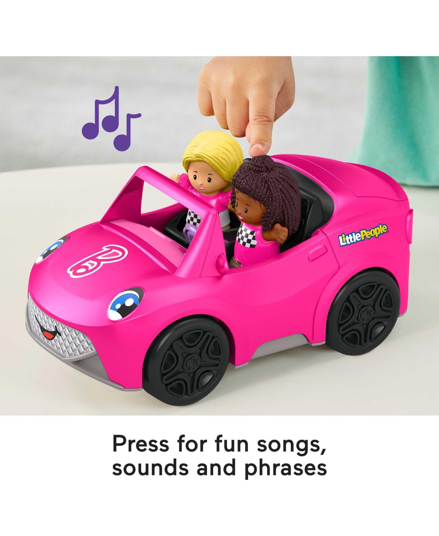 Детские игрушки Fisher Price Fisher-Price Barbie Little People Push-Along Convertible Toy Car, 3-Piece Set — фото 5