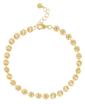 Fine Silver-Plated or 18K Gold-Plated Disc Anklet