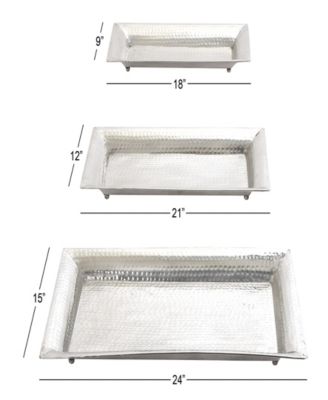 Rosemary Lane Aluminum Tray, Set of 3, 24", 21", 18" W