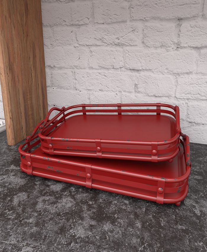 Rosemary Lane Metal Tray, Set of 2, 19", 17"W Macy's