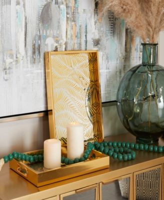 Plastic Mirrored Geometric Tray, Set of 2, 16", 14" W