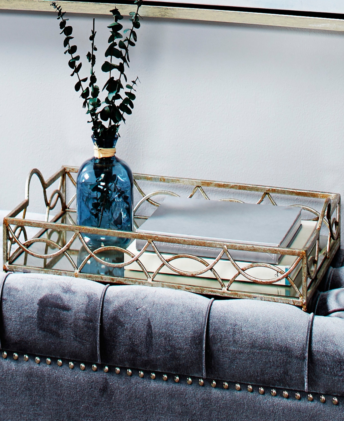 Rosemary Lane Metal Mirrored Tray, 25