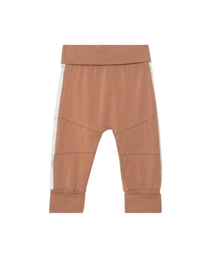 Deux par Deux Baby Boy Organic Cotton Printed Top & Pant Set Heather Beige Alligator Infant