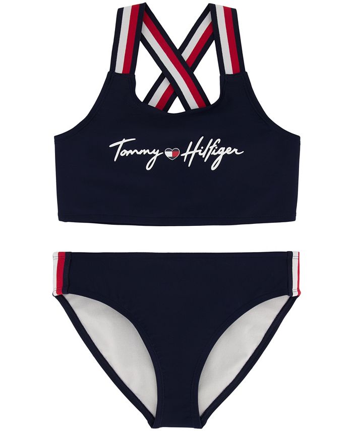 schaal Snelkoppelingen Outlook Tommy Hilfiger Big Girls Signature Stripe Detailed Bikini, 2 Piece Set &  Reviews - Swimwear - Kids - Macy's