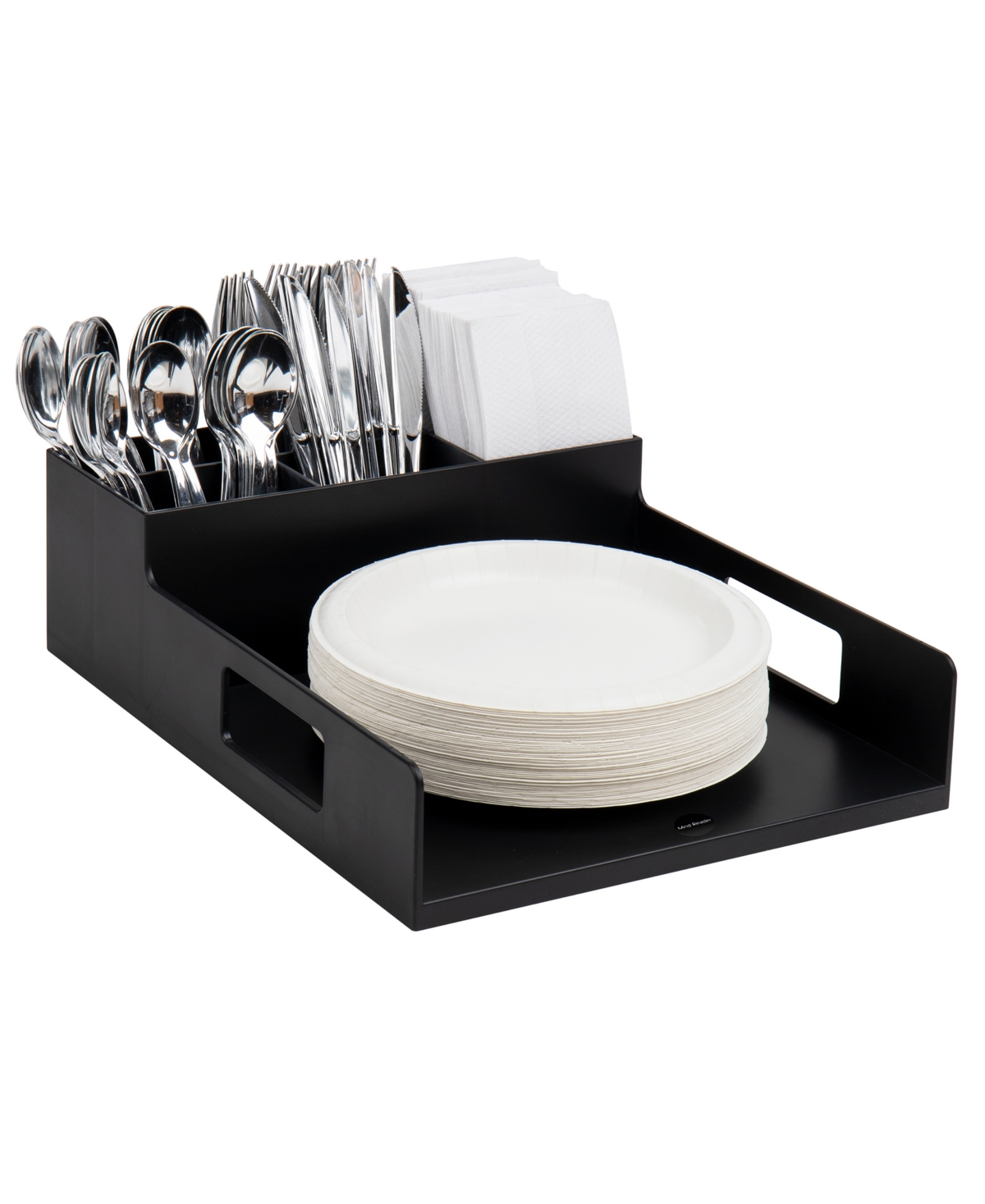 Shop Mind Reader Anchor Collection, Utensil, Napkin And Plate Serving Tray, Break Room, Countertop Organizer In Black