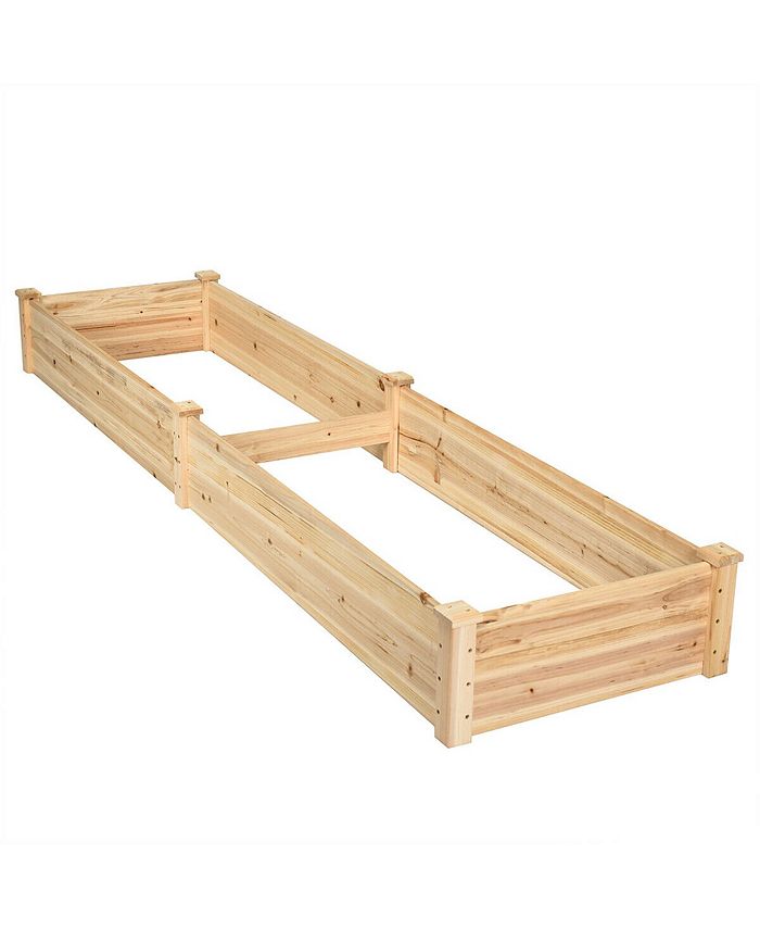 Costway Wooden Vegetable Raised Garden Bed Backyard Patio Grow Flowers Planter Macy's