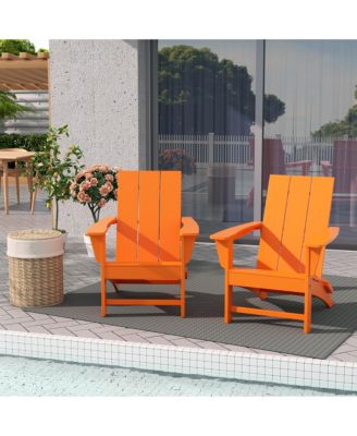 Modern Outdoor Folding Adirondack Chair (Set of 2)