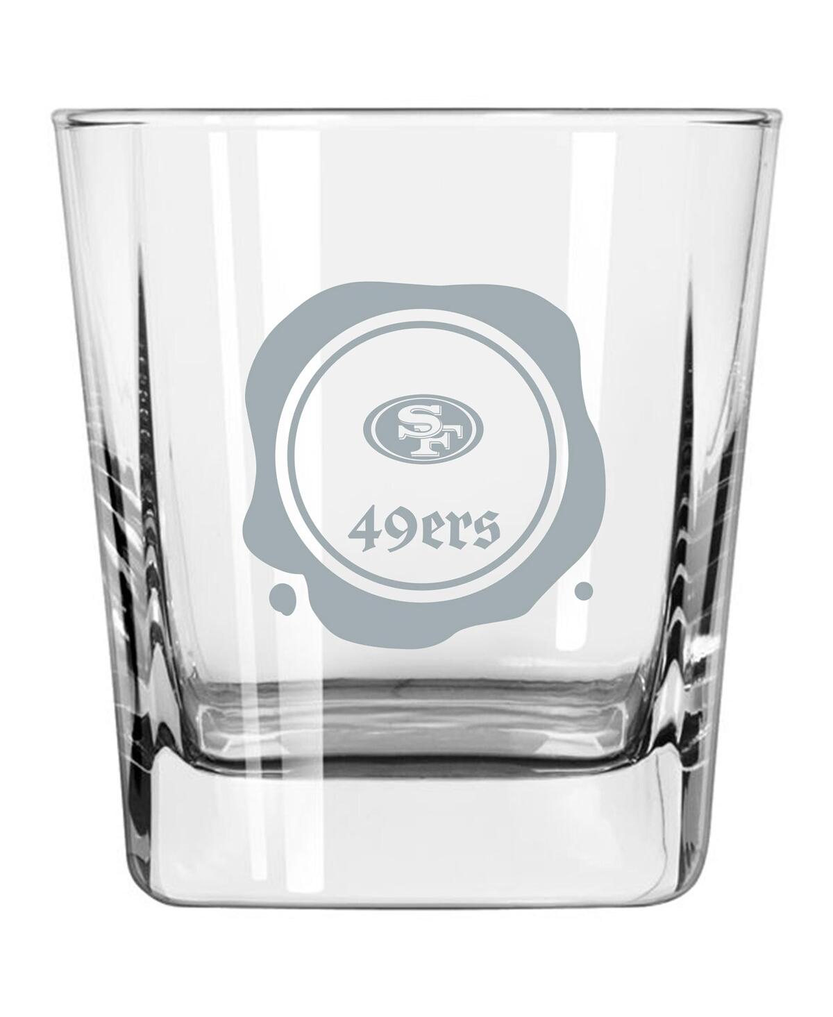 Logo Brands San Francisco 49ers 14 oz Frost Stamp Old Fashioned Glass In Clear