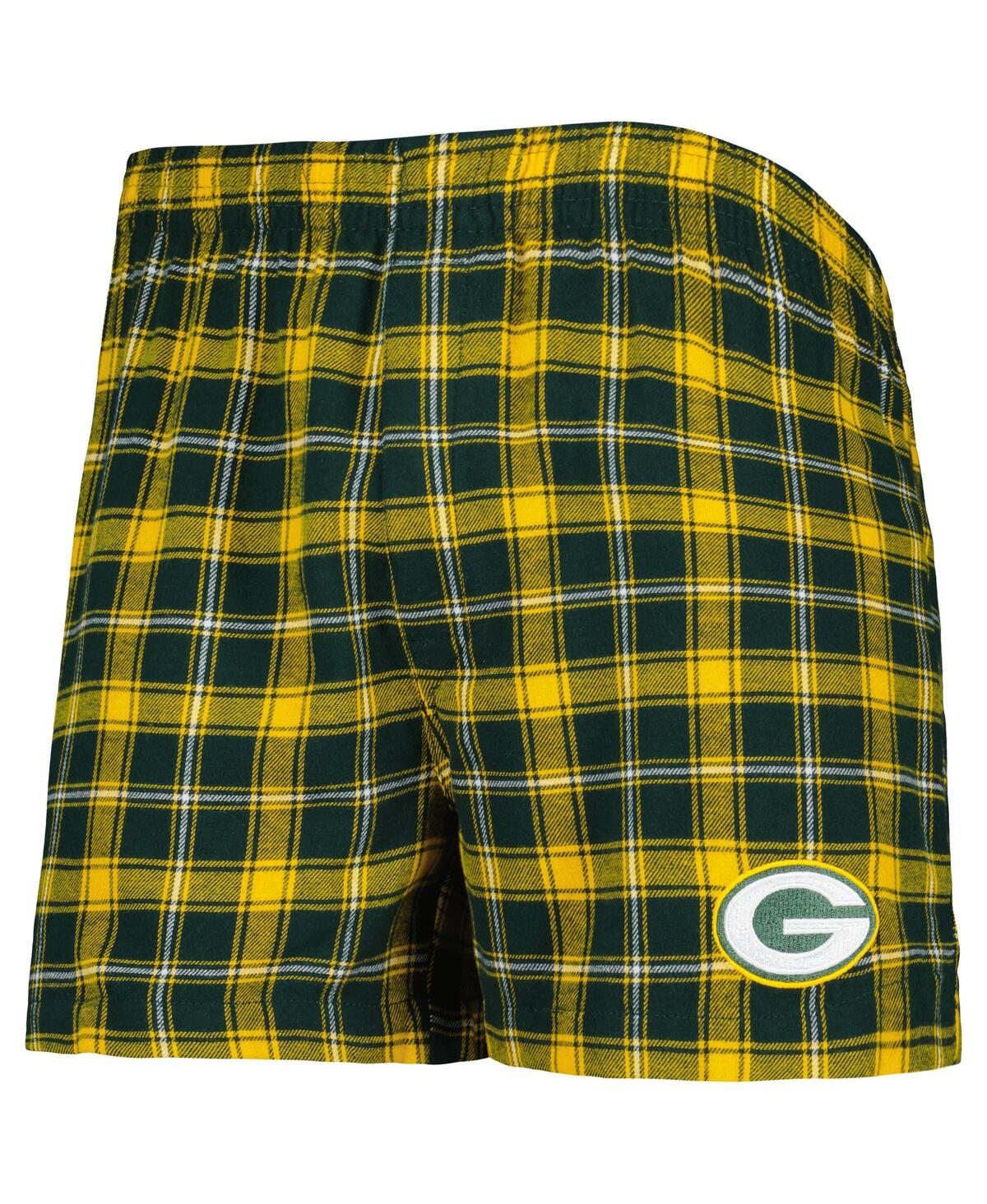 Men's Concepts Sportand GoldBay Packers Ledger Flannel Boxers - Green, Gold