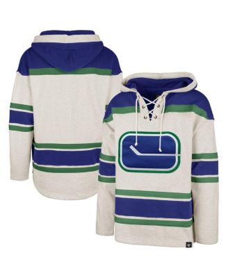 Men's Oatmeal Vancouver Canucks Rockaway Lace-Up Pullover Hoodie
