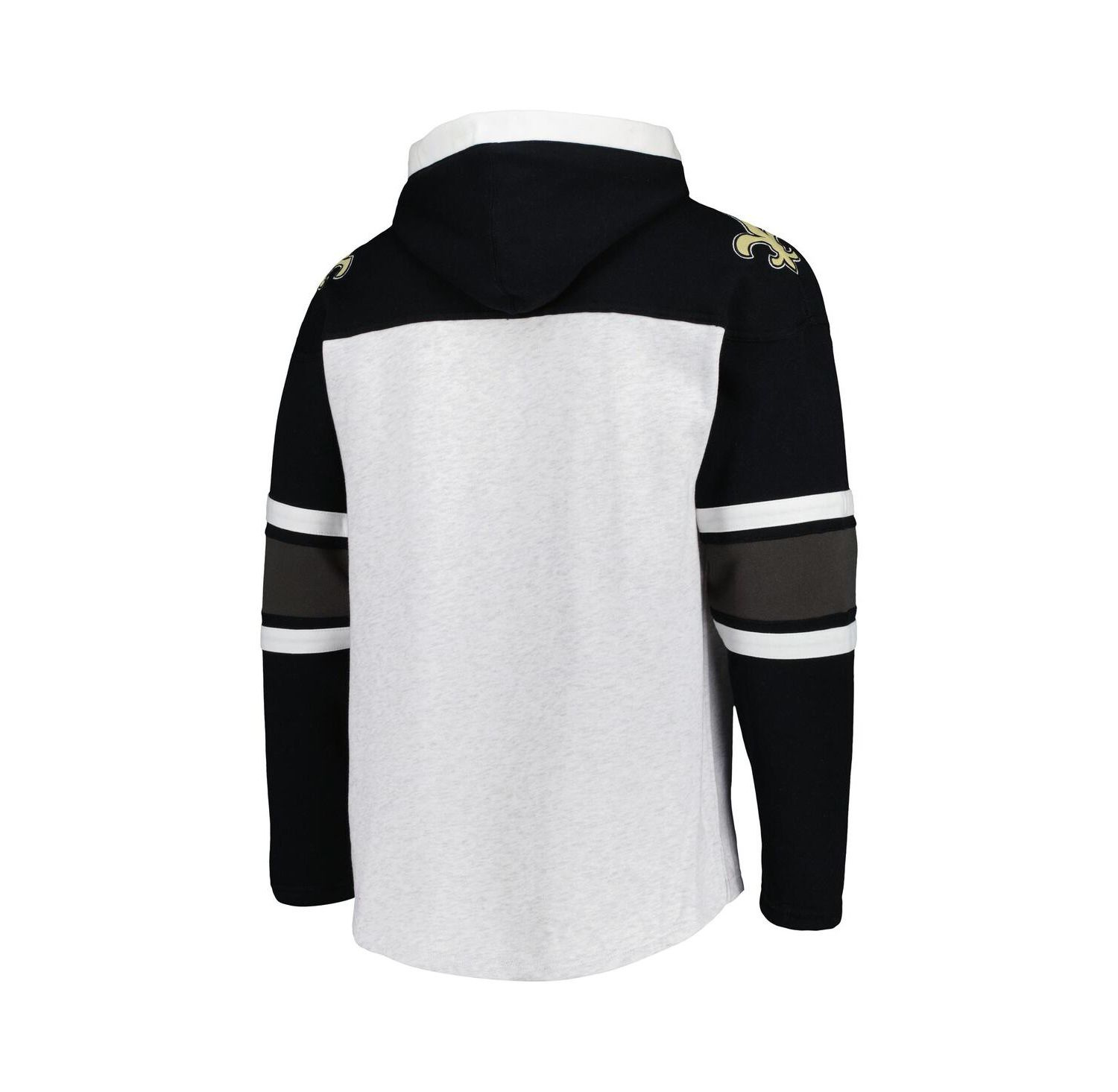 Men's New Orleans Saints Heather Gray Gridiron Lace-Up Pullover Hoodie