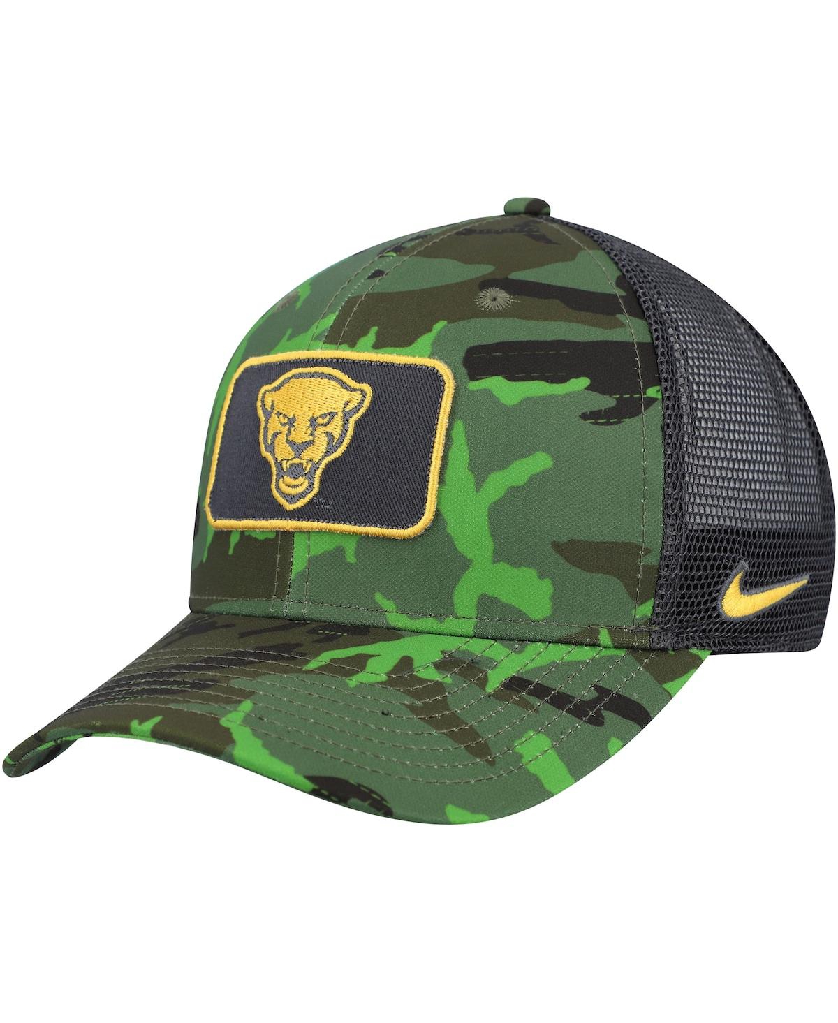 Shop Nike Men's  Camo, Black Pitt Panthers Classic99 Veterans Day Trucker Snapback Hat In Camo,black