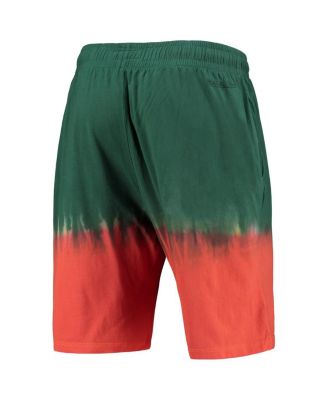 Men's Orange, Green Miami Hurricanes Tie-Dye Shorts