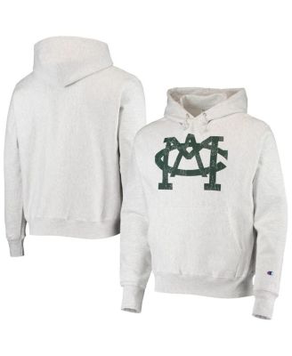 Men's Heathered Gray Michigan State Spartans Team Vault Logo Reverse Weave Pullover Hoodie