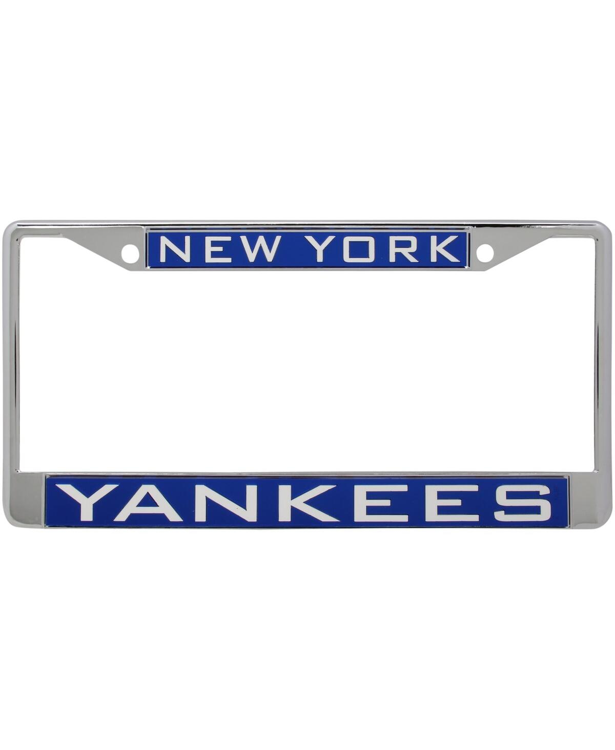 Wincraft Men's And Women's  New York Yankees Laser Inlaid Metal License Plate Frame In Gray,blue
