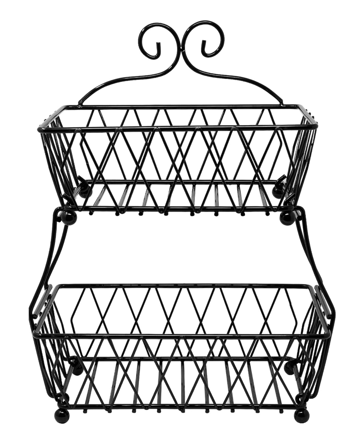 Sorbus 2-tier Wire Basket Stand In Black