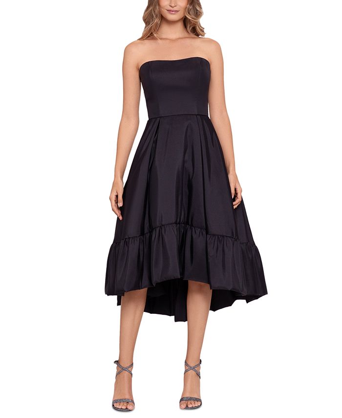 Macy's black hot sale strapless dress