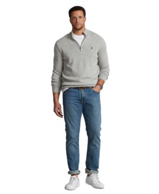 Men's Big & Tall Cotton Quarter-Zip Sweater