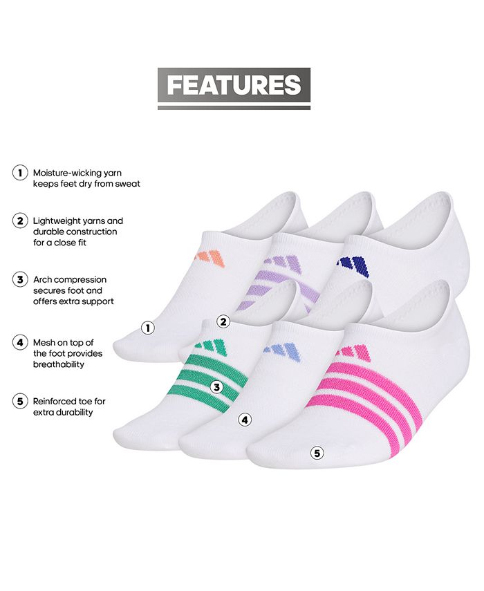adidas Women's 6Pk. Superlite II Super No Show Socks Macy's