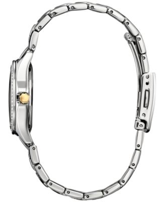 Eco-Drive Women's Crystal Two-Tone Stainless Steel Bracelet Watch 30mm