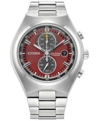 Citizen Eco-Drive Men's Chronograph Weekender Silver-Tone Titanium