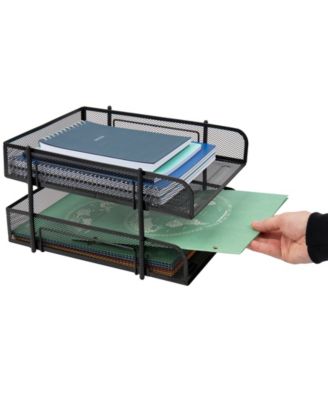 Mind Reader Network Collection, 2-Tier Paper Tray, Letter Size, Stackable, File And Document Holder, Desktop Organizer