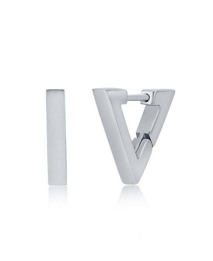 Blackjack Mens Stainless Steel 13mm Polished Triangle Earrings Macy's