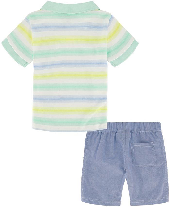 Tommy Hilfiger Baby Boys Polo Shirt and Chambray Shorts, 2 Piece Set ...