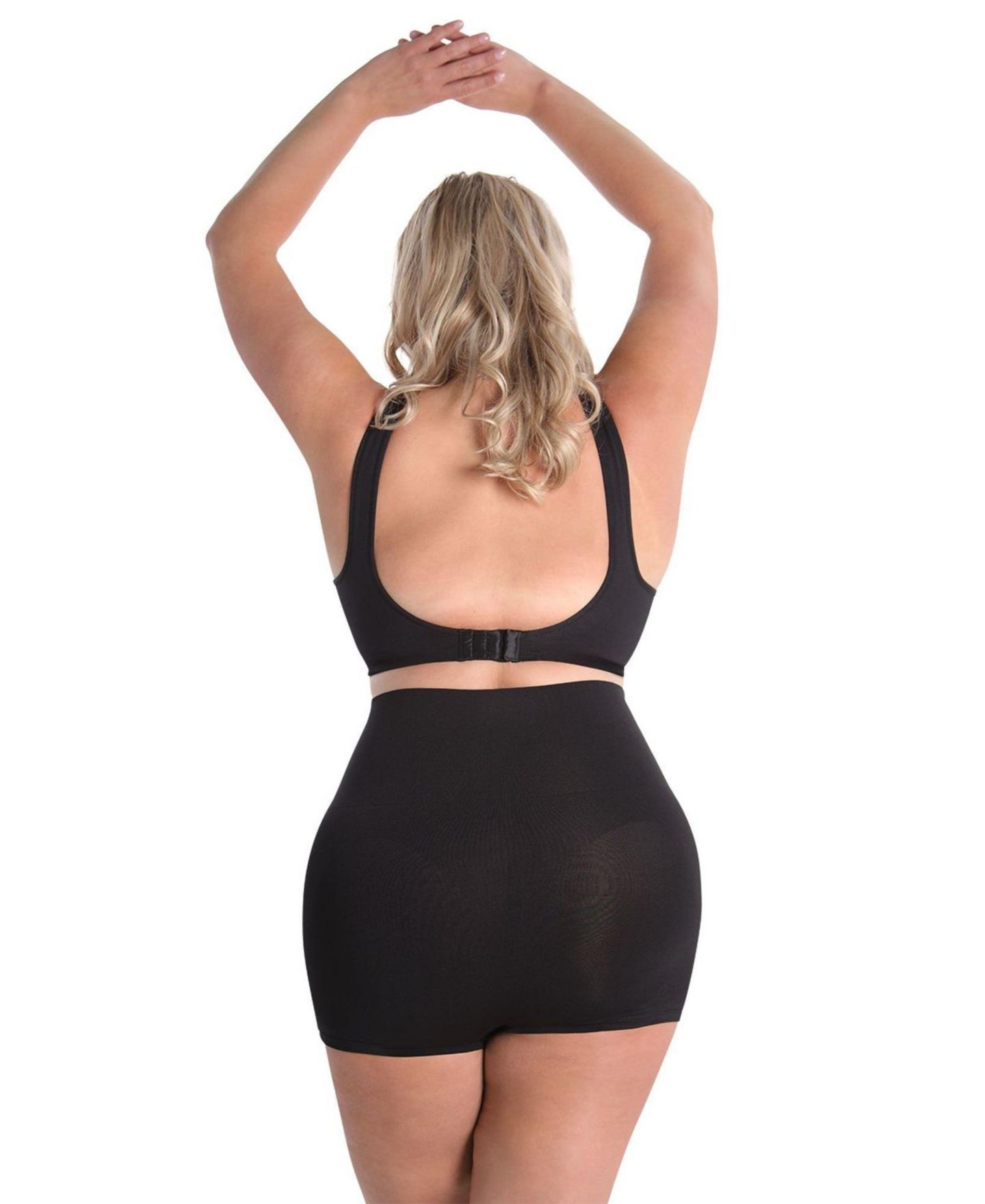 Женские шорты MeMoi Plus Size High-Waisted Seamless Shaping Boy, цвет: Чёрный — фото 2