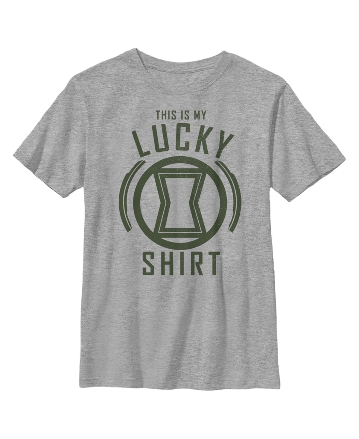 Marvel Boy's  St. Patrick's Day Black Widow My Lucky Shirt Child T-shirt In Athletic Heather