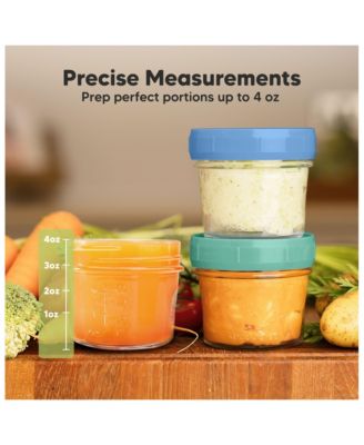 12pk Prep Baby Food Storage Containers, 4 oz Leak-Proof, BPA Free Glass Baby Food Jars for Feeding