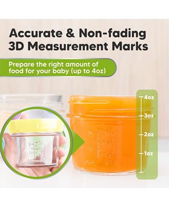 KeaBabies 12pk Prep Baby Food Storage Containers, 4oz Leak-Proof