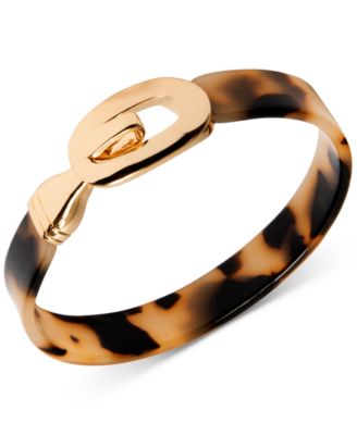Gold-Tone Tortoise-Look Bangle Bracelet