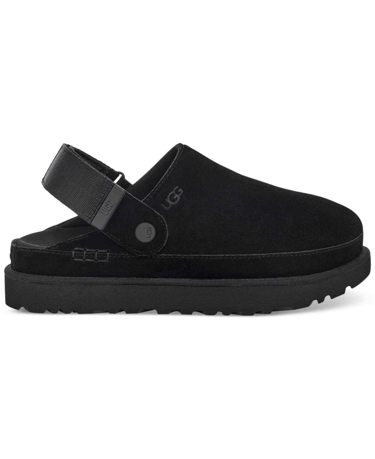 Ugg Chic Sheepskin Sandals With Adjustable Strap And Cushioned Sole In Black