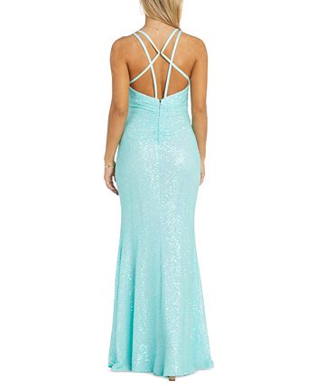 **Ethereal Radiance: Nox Anabel's Iridescent Sequined Gown for Unforgettable Occasions**