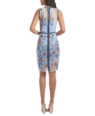 Dress The Population Women's Rory Bodycon Midi Dress - Geometric Sequin & Fringe, Sleeveless, Wisteria Multi