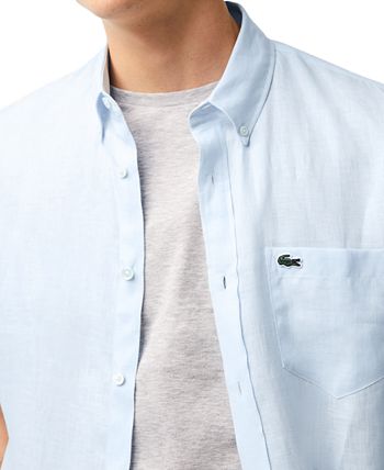 Lacoste Men's Regular-Fit Logo Linen Shirt - Macy's